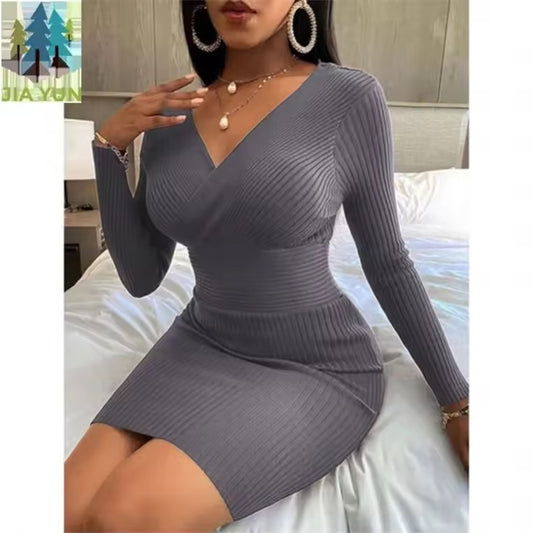 Gray long sleeve dress